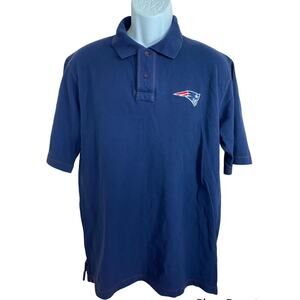 NFL Team Apparel New England Patriots Polo Shirt Sz M Navy Blue Short Sleeve